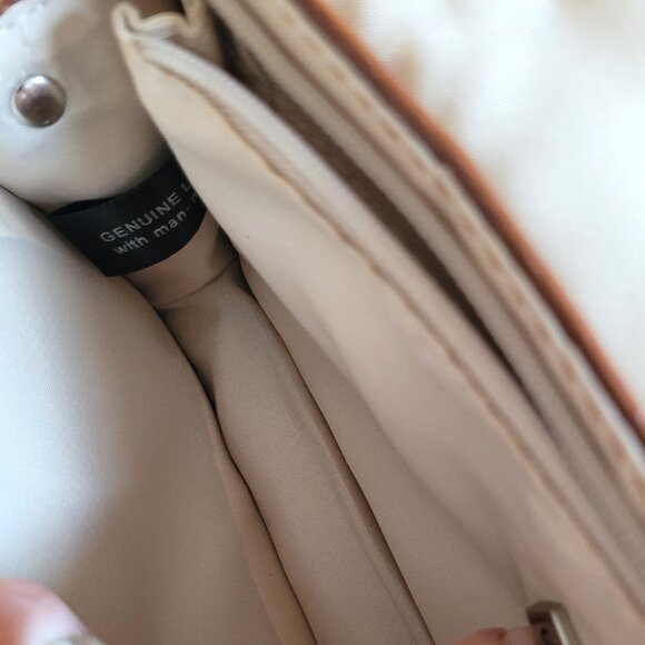 Giani Bernini Brown Leather Crossbody Handbag Multi-Zip Pockets - Picture 9 of 11